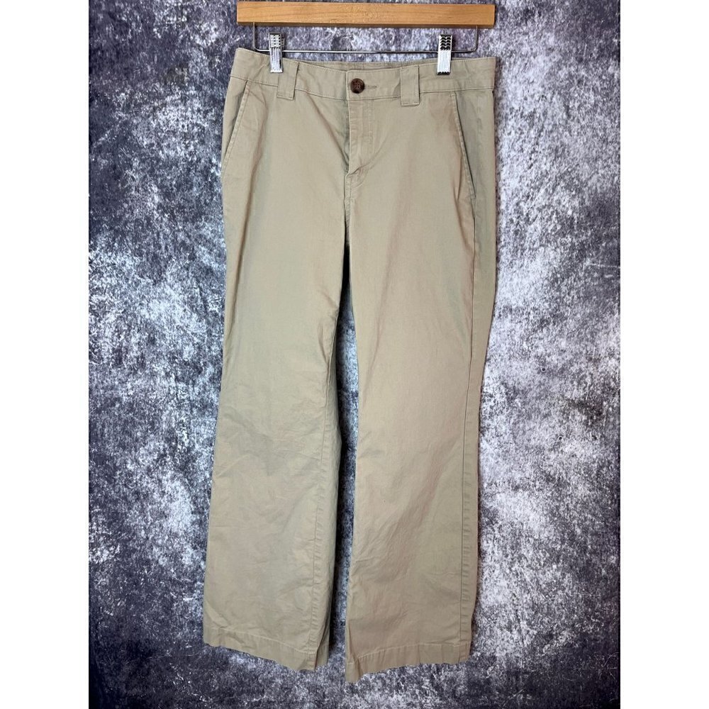 Wild Fable Low Rise Flare‎ Flat Front Chino Brown Khakis Pants Women's 6